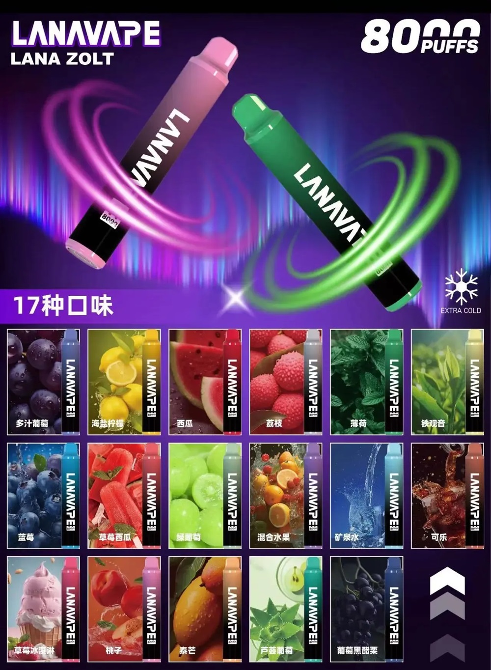 拋棄式電子煙 LANA8000口 一次性